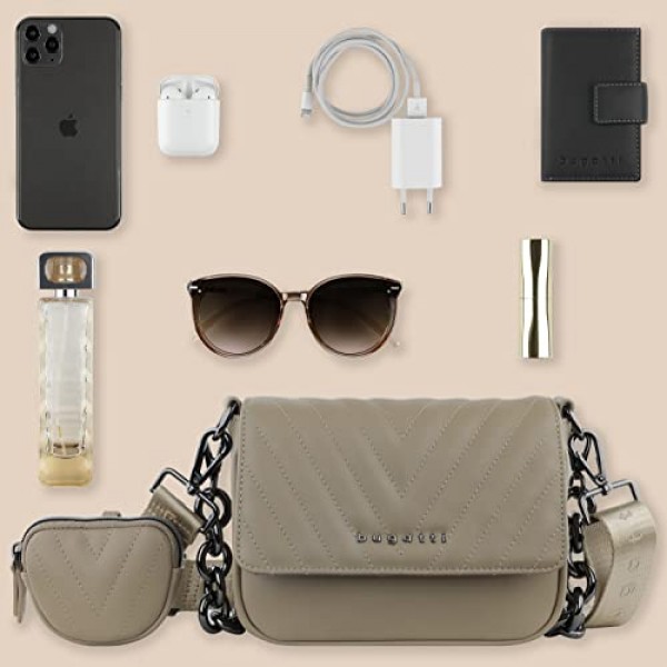 Bugatti Sira 여성용 럭셔리 숄더백(체인 포함)