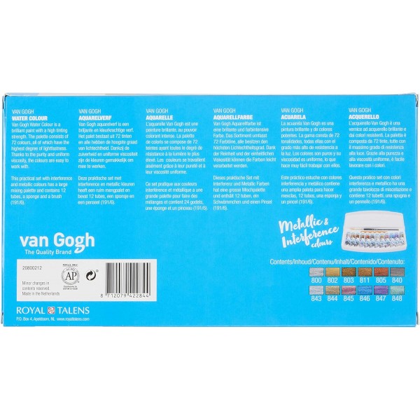 Royal Talens Van Gogh Pocket Aquarell Farbe Set-Metallic & Interferenzfarben