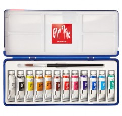 Caran d'Ache 2001.312 클래식 구아슈 스튜디오 모음 12개 페인트 튜브 10ml, 멀티컬러 12개 세트