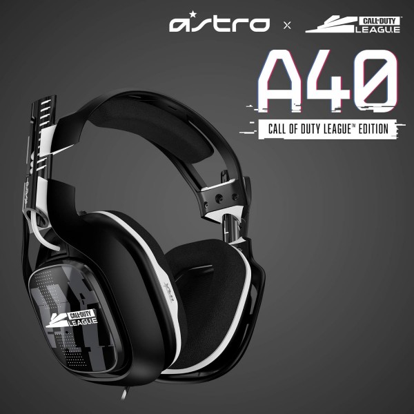 ASTRO Gaming A40 TR CALL OF DUTY 리그 에디션 유선 게이밍 헤드셋 4세대 ASTRO 오디오 V2 Dolby ATMOS 3.5mm 잭 교환 가능 마이크 Xbox X|S|One PS5 PS4 PC - 블랙/화이트