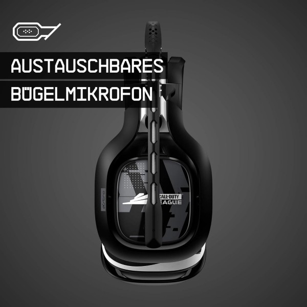 ASTRO Gaming A40 TR CALL OF DUTY 리그 에디션 유선 게이밍 헤드셋 4세대 ASTRO 오디오 V2 Dolby ATMOS 3.5mm 잭 교환 가능 마이크 Xbox X|S|One PS5 PS4 PC - 블랙/화이트