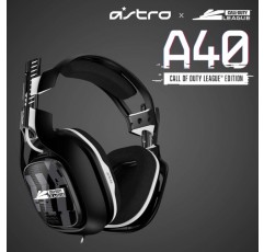ASTRO Gaming A40 TR CALL OF DUTY 리그 에디션 유선 게이밍 헤드셋 4세대 ASTRO 오디오 V2 Dolby ATMOS 3.5mm 잭 교환 가능 마이크 Xbox X|S|One PS5 PS4 PC - 블랙/화이트