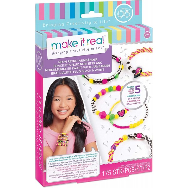Make It Real 1209 어린이용 주얼리 제작 세트, 다양한 색상