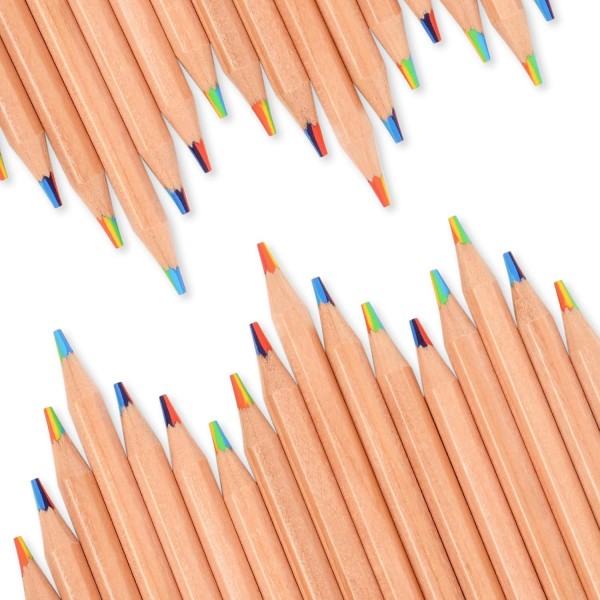 nsxsu 20 Pcs 레인보우 컬러 연필, 7 in 1 컬러 연필, 레인보우 연필, 멀티 컬러 연필, 재미있는 연필