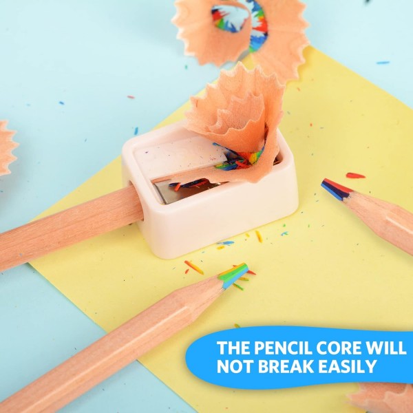 nsxsu 20 Pcs 레인보우 컬러 연필, 7 in 1 컬러 연필, 레인보우 연필, 멀티 컬러 연필, 재미있는 연필