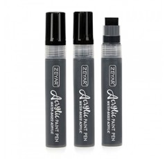 ZEYAR 점보 페인트 마커 펜, 수성 아크릴, 15mm 펠트 팁, 방수 및 영구 잉크, 플라스틱, 포스터, 석재, 금속, 유리 등에 적합(검은색 3개)