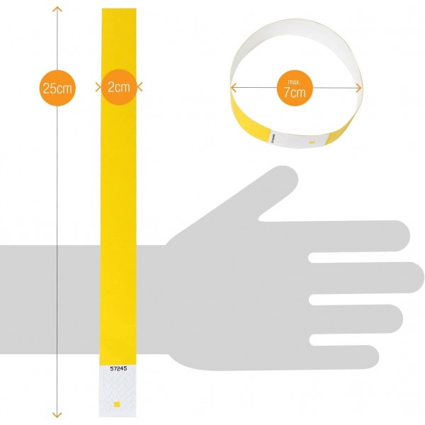 Amazy Entry Wristbands(500개 팩 | 번호 매기기) - 회의 및 이벤트(분홍색)에서 제어 및 보안을 위한 방수, 인쇄 가능한 항목 손목 밴드 Pink 500