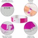 Amazy Entry Wristbands(500개 팩 | 번호 매기기) - 회의 및 이벤트(분홍색)에서 제어 및 보안을 위한 방수, 인쇄 가능한 항목 손목 밴드 Pink 500