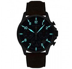 Iron Annie 남성용 시계(가죽 스트랩 시리즈 Captain's Line 크로노그래프 날짜 5872)