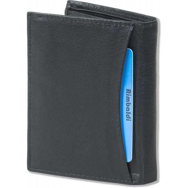 RFID/NFC 차단 시스템이 있는 Rimbaldi® 바 지갑, 부드러운 소가죽 나파 가죽, 블랙