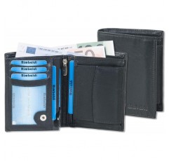 RFID/NFC 차단 시스템이 있는 Rimbaldi® 바 지갑, 부드러운 소가죽 나파 가죽, 블랙