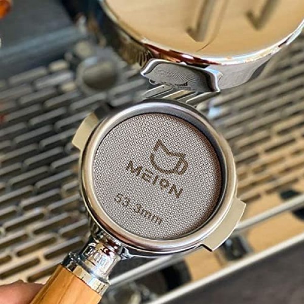 에스프레소 퍽 스크린 53.3mm 에스프레소 포터 필터 필터 바구니 용 재사용 가능한 커피 필터 54mm, 1.7mm 두께 150μm, 316 스테인레스 스틸 에스프레소 필터 스크린 (53.3MM)