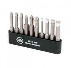 WIHA 74988 슬롯형 십자형 및 사각형 전원 비트 세트(홀더 포함), 10개