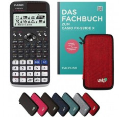 표준: Casio FX 991 DE X Scientific ClassWiz 계산기 + WYNGS 보호 케이스 빨간색 + CALCUSO 확장 보증 빨간색 Casio FX 991 DE X