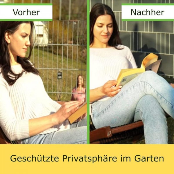 workingHOUSE 폴리라탄 프라이버시 스크린 스트립, 이중 로드 매트 펜스용 프라이버시 스크린, 19 x 255cm(6 x 블랙) 6 6 x 블랙