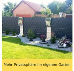 workingHOUSE 폴리라탄 프라이버시 스크린 스트립, 이중 로드 매트 펜스용 프라이버시 스크린, 19 x 255cm(6 x 블랙) 6 6 x 블랙