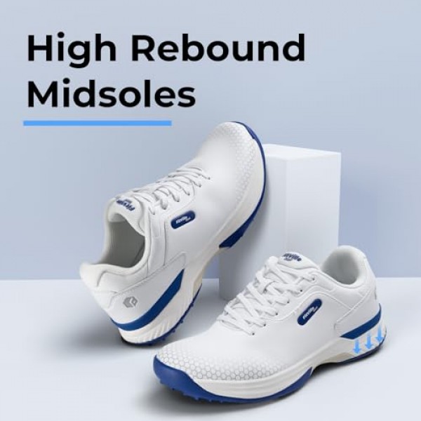 FitVille 와이드 & 엑스트라 와이드 남성 골프 신발 남성용 전문 야외 방수 스파이크 골프 신발