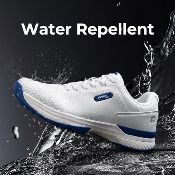 FitVille 와이드 & 엑스트라 와이드 남성 골프 신발 남성용 전문 야외 방수 스파이크 골프 신발