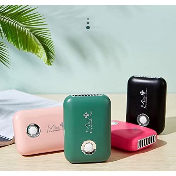 ThreeH USB 미니 휴대용 팬, 3가지 풍속, 충전식 휴대용 속눈썹 건조기, 여행용, 사무실, 가정용, 핑크용 경량 Leafless Dask 팬