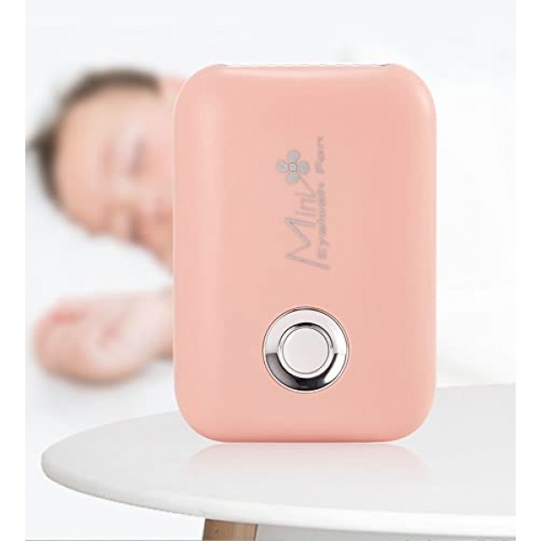 ThreeH USB 미니 휴대용 팬, 3가지 풍속, 충전식 휴대용 속눈썹 건조기, 여행용, 사무실, 가정용, 핑크용 경량 Leafless Dask 팬