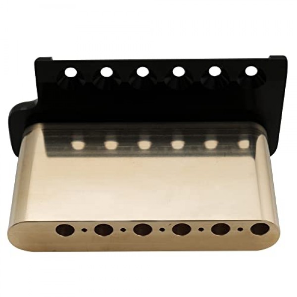 Musiclily Ultra 52.5mm 풀 솔리드 브래스 6나사 Strat 스타일 일렉트릭 기타용 PRS 스타일 트레몰로 브리지 나이프 엣지, 블랙