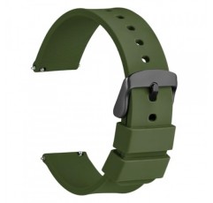 WOCCI 실리콘 고무 시계 밴드, 스테인레스 스틸 버클, 퀵 릴리스, 선택할 수 있는 13가지 색상, 14mm 16mm 18mm 19mm 20mm 21mm 22mm 24mm