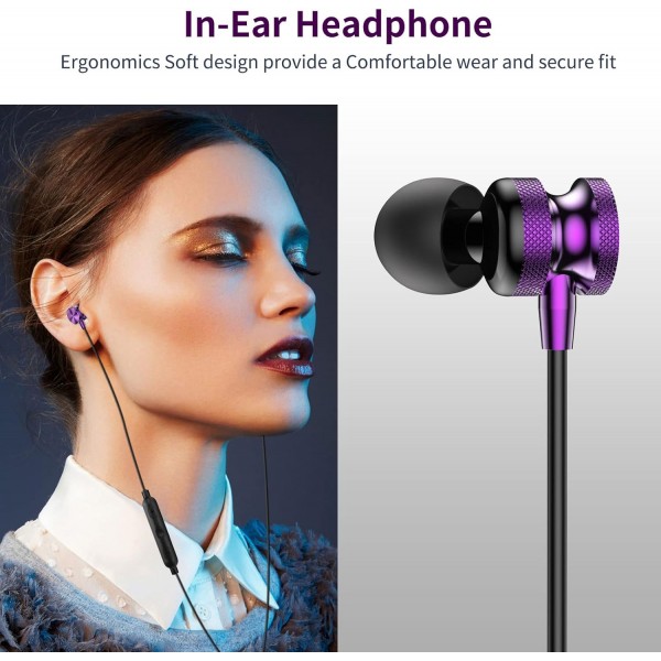 삼성 A53 A33 A54 S21 FE S20 FE S23 Ultra S22용 USB C 헤드폰, 이어폰형 헤드폰 USB C 커넥터 마그네틱 USB C 헤드셋 유형 C 픽셀 7 Pro 7 6a Mi 11T Pro 13 Oneplus 11 퍼플용 유선 헤드폰