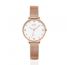 EBOHR 세련된 여성용 시계, 사파이어 유리 거울, 그린 선버스트 다이얼, 실버 메탈 우븐 스트랩, 방수 및 현대 여성에게 완벽하고 세련된 심플한 디자인