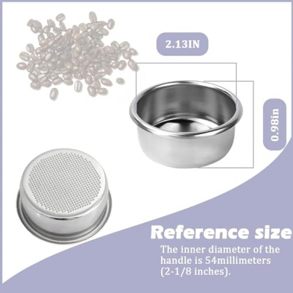 54mm portafilter 바구니 커피 필터, Breville 54mm portafilter (2Pcs)와 호환되는 18g Bottomless Portafilter 필터 바구니