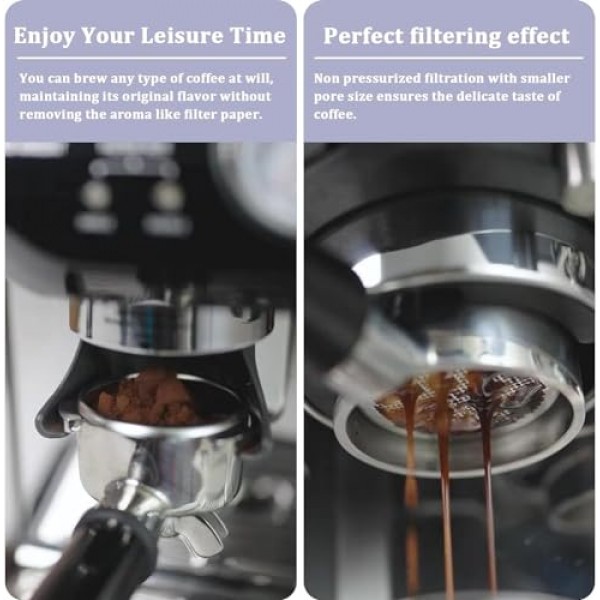 54mm portafilter 바구니 커피 필터, Breville 54mm portafilter (2Pcs)와 호환되는 18g Bottomless Portafilter 필터 바구니