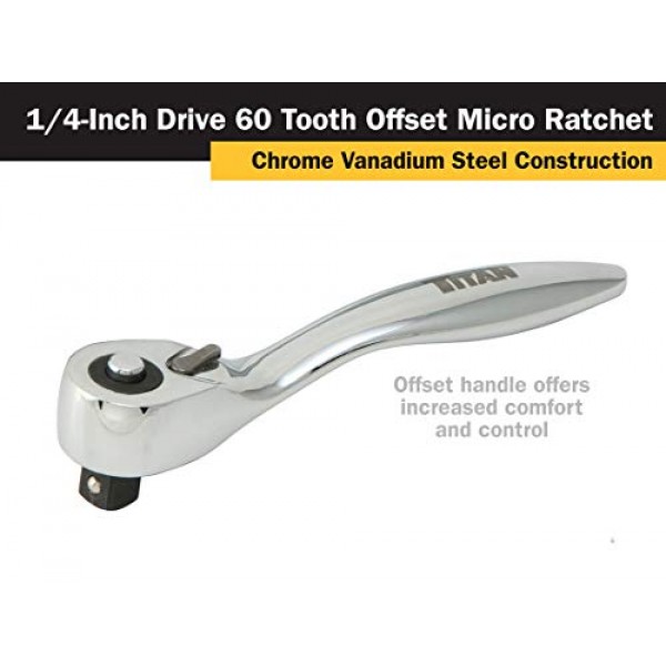 Titan 11204 1/4인치 x 3-1/2인치 60 톱니 오프셋 마이크로 래칫