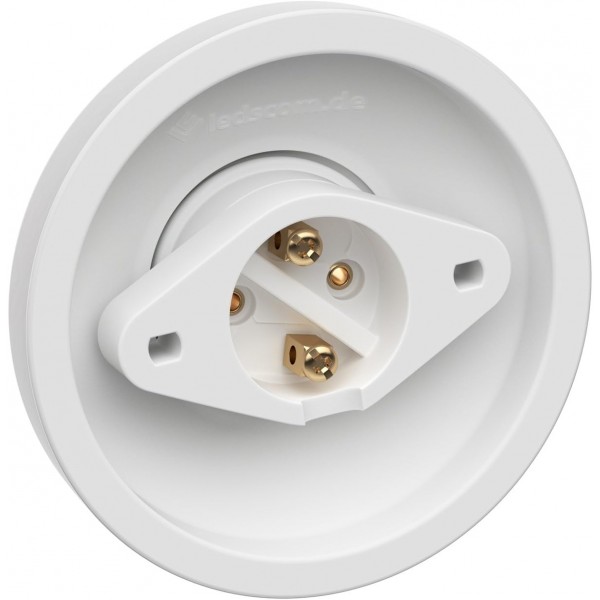 ledscom.de 천장 조명/램프 소켓 Elektra, Porcelain, White Glossy, 1 X E27 최대 300W, 90mm Ø 1 Light+white / 전구 없음 1개(1팩)