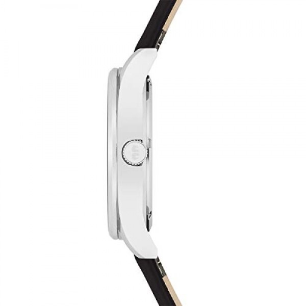 Rhodenwald & Söhne 10010317 남성용 시계 아날로그 일본 쿼츠 무브먼트, 정품 가죽 블랙 스트랩, 실버, 스트랩.