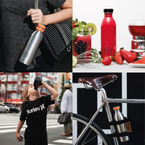 24Bottles Urban - 1L/500ml/250ml Water Bottle, Drinking Bottle with 100% Leakproof Cap Eco BPA Free 스테인리스 물병 [비열, 초경량] 500ml Taxi Yellow