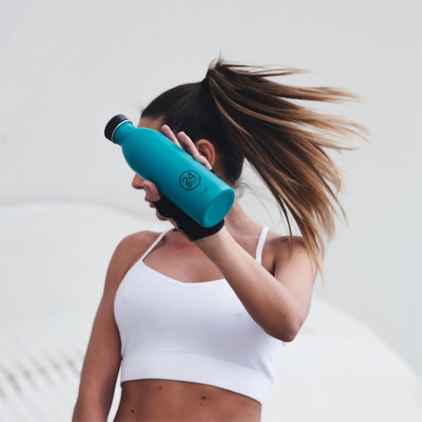 24Bottles Urban - 1L/500ml/250ml Water Bottle, Drinking Bottle with 100% Leakproof Cap Eco BPA Free 스테인리스 물병 [비열, 초경량] 500ml Taxi Yellow