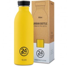 24Bottles Urban - 1L/500ml/250ml Water Bottle, Drinking Bottle with 100% Leakproof Cap Eco BPA Free 스테인리스 물병 [비열, 초경량] 500ml Taxi Yellow