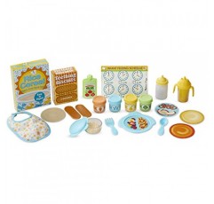 Melissa & Doug Mine to Love 식사시간 놀이 세트 인형용 병, 이유식 병, 스낵 파우치 등(24개)