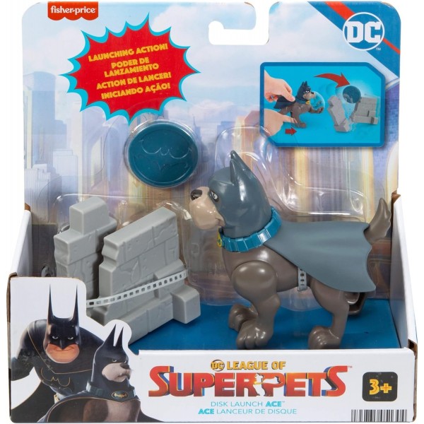 Fisher-Price DC Super Pets HGL11 - DC League of Super Pets Action Pack Ace with Clay Slingshot Figure Set with Dog and Accessories Toys for Children Ages 3+