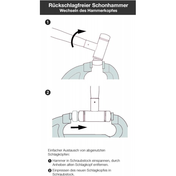 Wiha Safety Scania 망치/망치, 8290080 교체 부품 Hammerschalen-Satz(Ø 80mm)