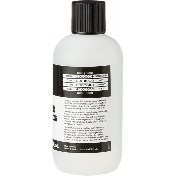 Winsor & Newton 3030937 색상 흐름 개선제, 아크릴 페인트의 흐름 증가 - 125ml 병 색상 흐름 개선제 - 125ml 병 매체