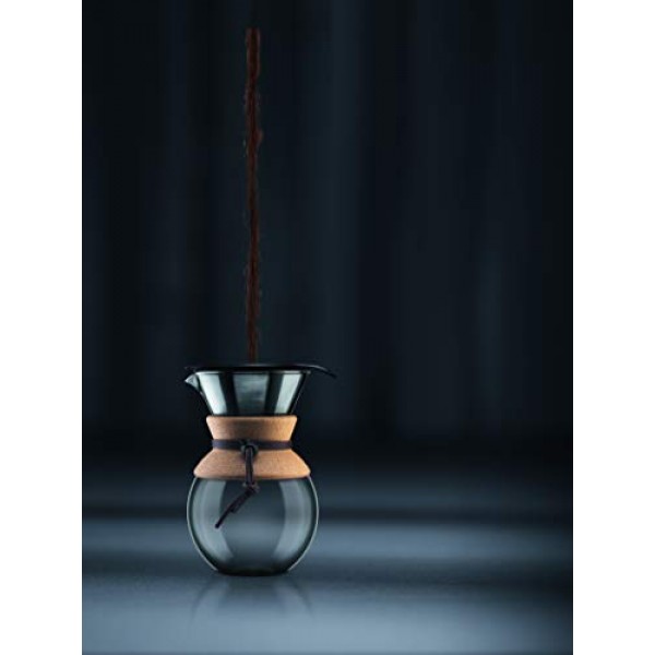 BODUM 푸어 오버 커피 메이커 그립, 8컵, 34온스, 이중벽 코르크