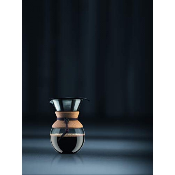 BODUM 푸어 오버 커피 메이커 그립, 8컵, 34온스, 이중벽 코르크
