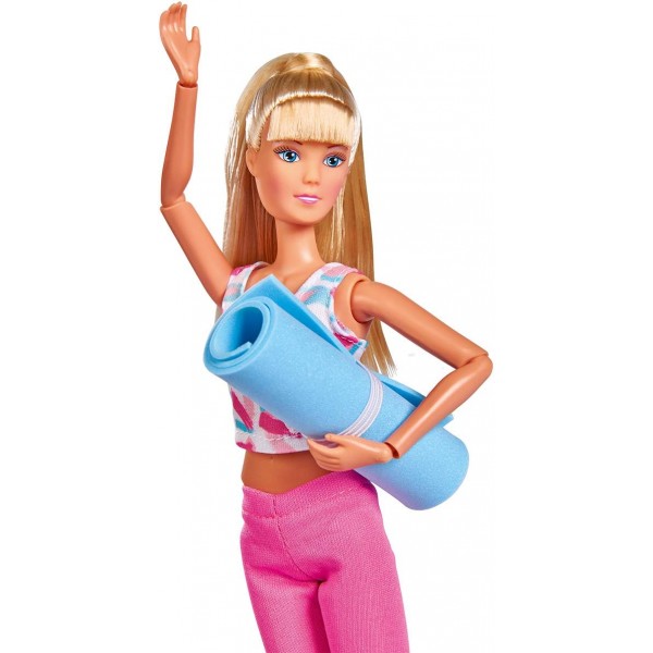 Simba 105733501 - Steffi Love Sport, 운동복을 입은 인형, 완전히 관절이 있는 신체, 14개의 관절, 스포츠 매트와 물병, 29cm, 3세 이상의 어린이용