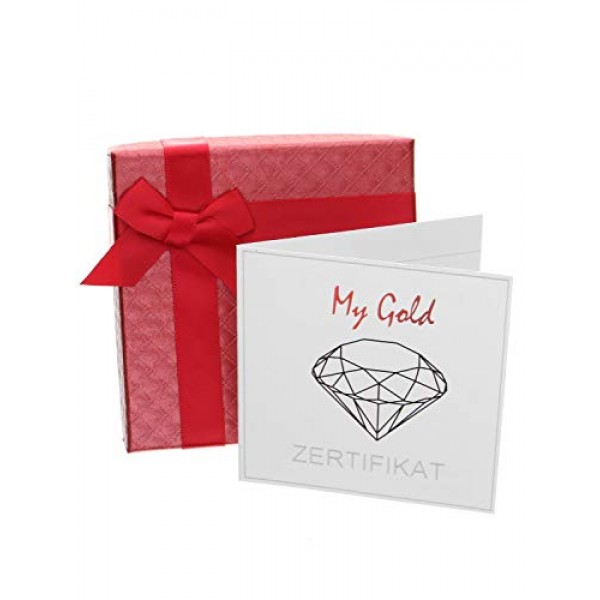 My Gold 여성용 귀걸이 보석 골드 585/375 귀걸이 리얼 옐로우 골드 화이트 골드(14/9 캐럿) 다이아몬드 25 mm x 6 mm Maia