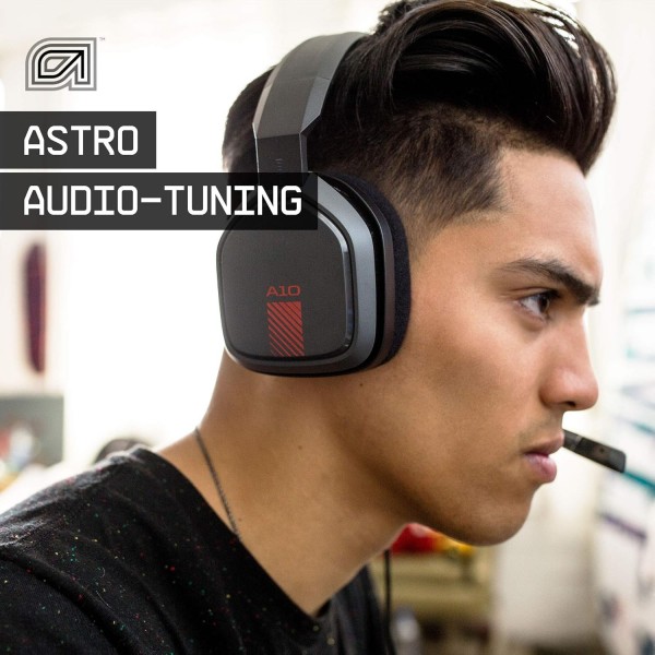 ASTRO Gaming A10 유선 게이밍 헤드셋, 경량 및 내구성, ASTRO 오디오, Dolby ATMOS, 3.5mm 잭, Xbox 시리즈 X|S, Xbox One, PS5, PS4, 닌텐도 스위치, PC, Mac, 스마트폰 - 블랙/레드