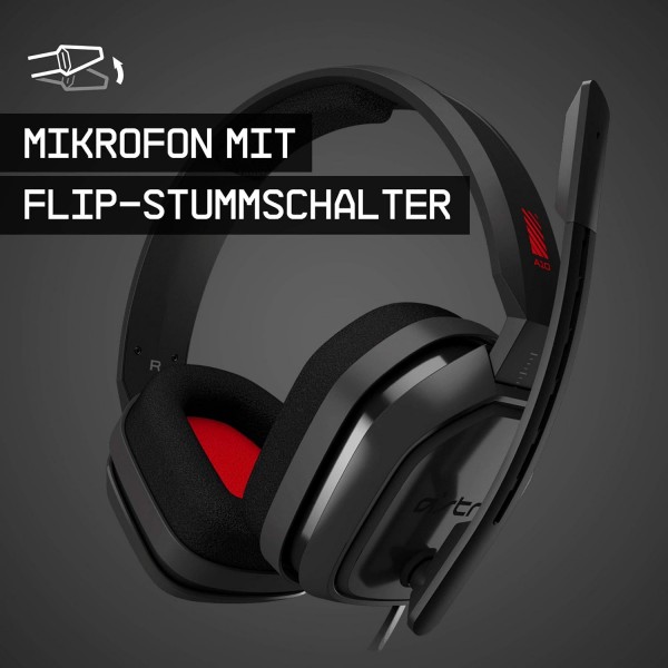 ASTRO Gaming A10 유선 게이밍 헤드셋, 경량 및 내구성, ASTRO 오디오, Dolby ATMOS, 3.5mm 잭, Xbox 시리즈 X|S, Xbox One, PS5, PS4, 닌텐도 스위치, PC, Mac, 스마트폰 - 블랙/레드