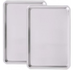 상업용 품질의 베이킹 시트 팬 세트, 천연 알루미늄 쿠키 시트, Umite Chef 뒤틀림 방지 논스틱 베이커용 하프 시트 팬, 베이킹, 로스팅용 대형 두꺼운 쿠키 트레이 팬(2팩