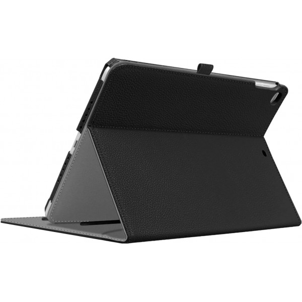 iPad 9.7인치 2018 2017 / iPad Air 2 / iPad Air용 Fintie 케이스 - [코너 프로텍션] 문서 슬롯이 있는 다각도 뷰잉 폴리오 스탠드 보호 케이스, 자동 잠자기/깨우기, 블랙 블랙