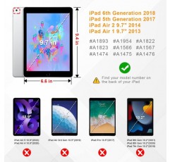 iPad 9.7인치 2018 2017 / iPad Air 2 / iPad Air용 Fintie 케이스 - [코너 프로텍션] 문서 슬롯이 있는 다각도 뷰잉 폴리오 스탠드 보호 케이스, 자동 잠자기/깨우기, 블랙 블랙