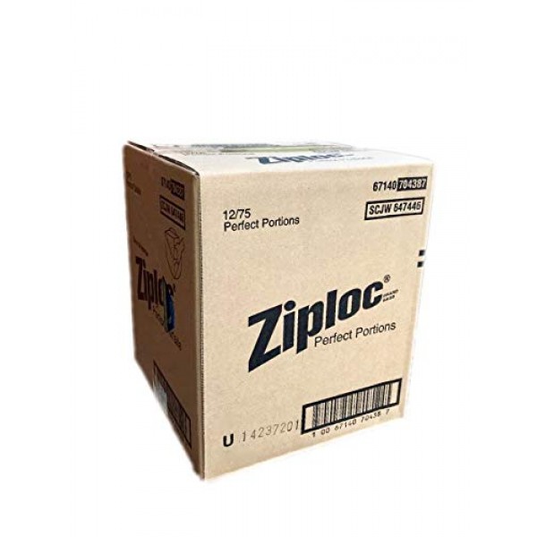 지퍼락 퍼펙트 포션 백 - 밀봉된 제조업체 케이스 팩 12개(각각 75개) - 총 900개 백